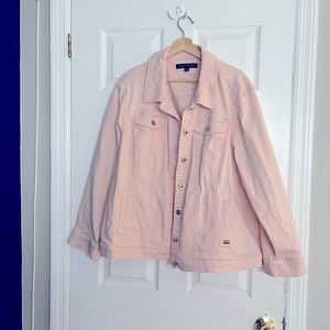 Tommy Hilfiger denim oversized jacket. Light pink.